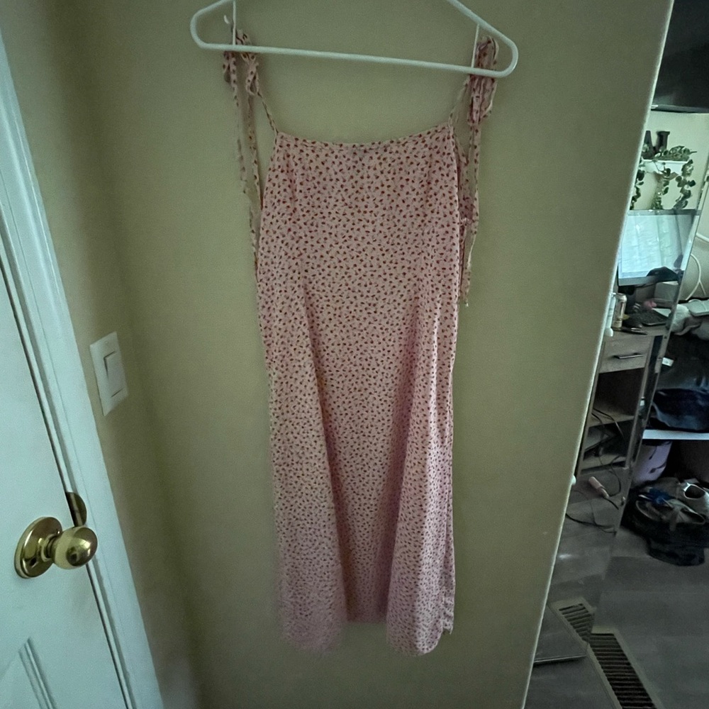 Pink floral midi Dress